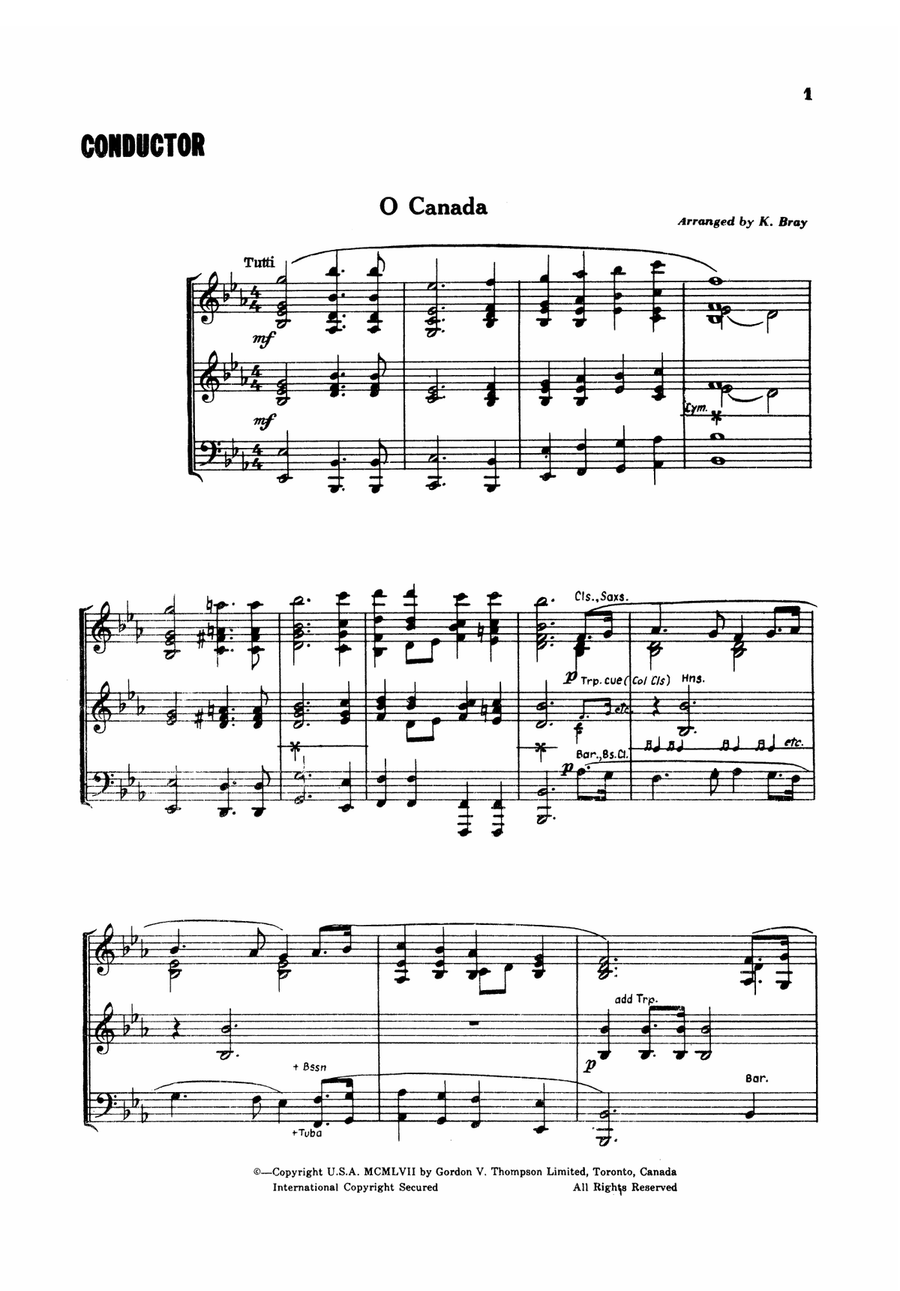 O Canada / God Save the Queen / Star-Spangled Banner: Score