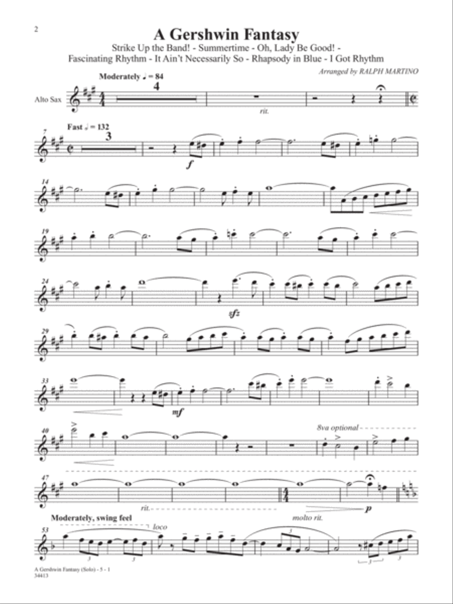 A Gershwin Fantasy Small Ensemble scores gallery preview page 7