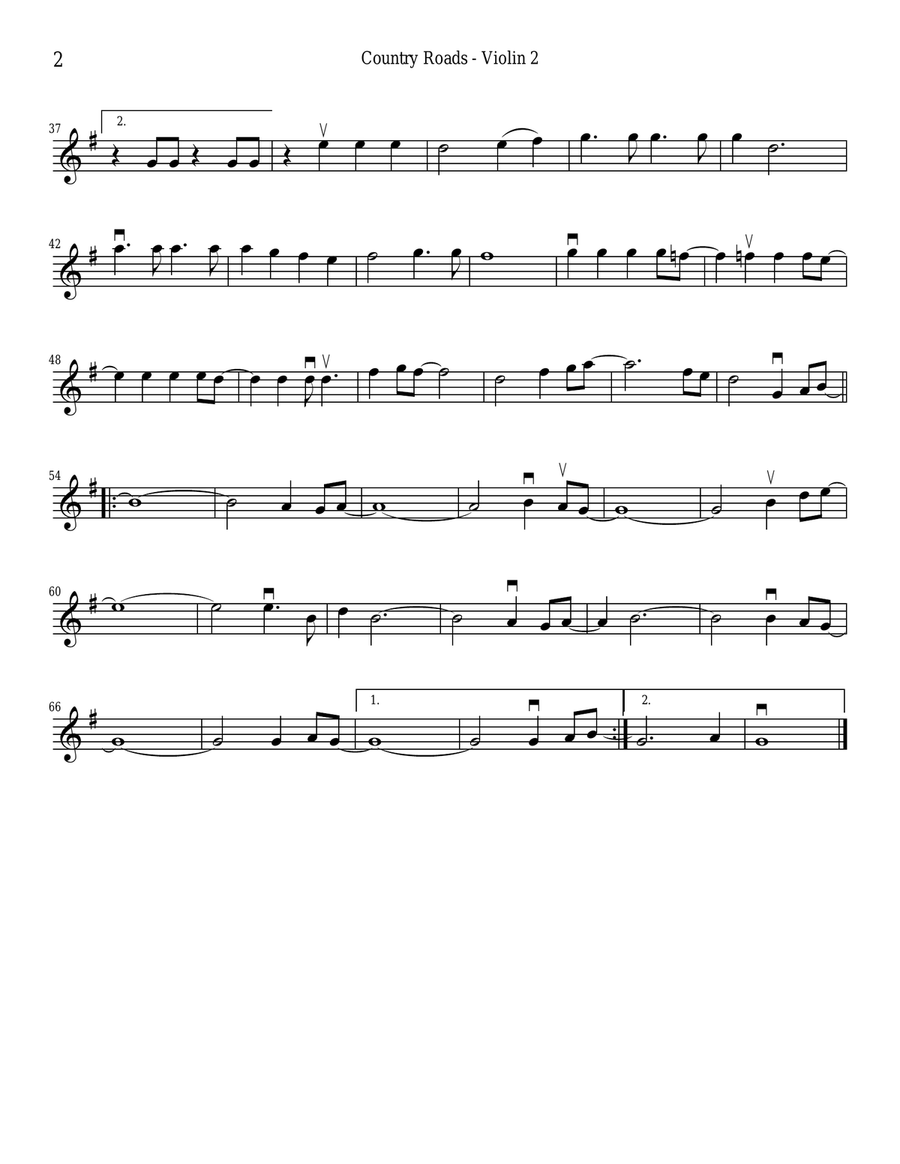 Take Me Home, Country Roads String Quartet scores gallery preview page 4