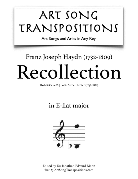 HAYDN: Recollection, Hob.XXVIa:26 (transposed to E-flat major)