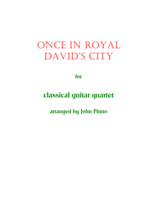 Book cover for Once in Royal David's City for Classical Guitar Quartet