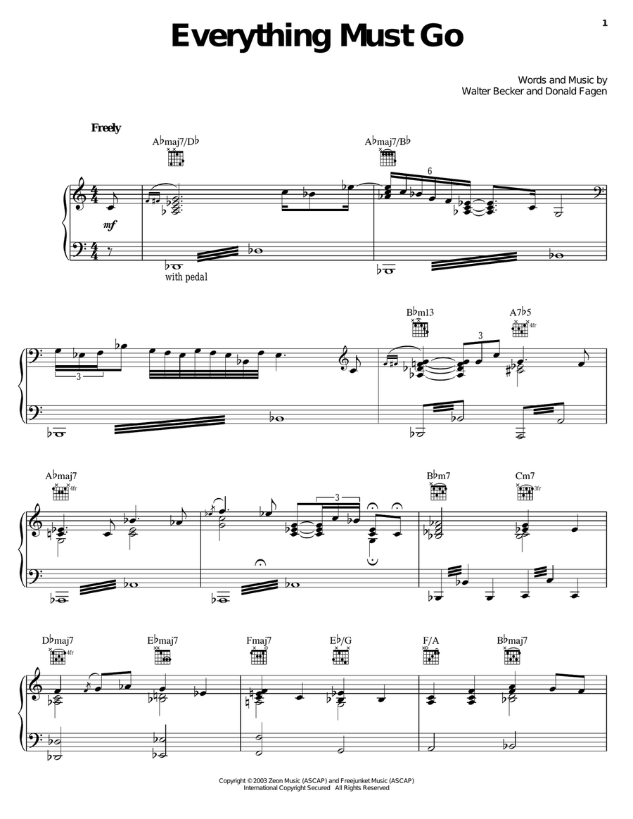 Everything Must Go Piano, Vocal, Guitar scores gallery preview page 1