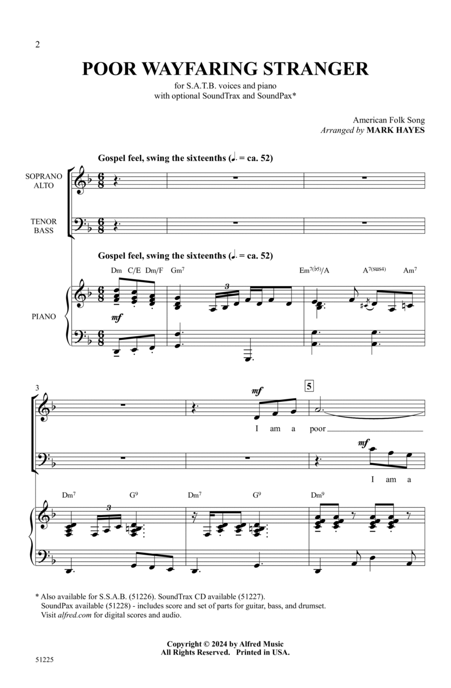 Poor Wayfaring Stranger Choir scores gallery preview page 1
