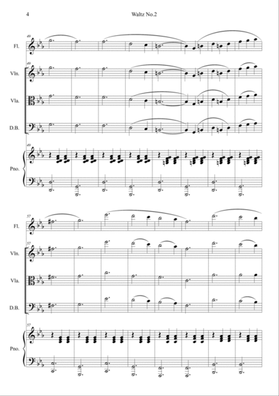 Waltz No.2 (Jazz Suite No.2_Suite For Promenade Orchestra) Double Bass scores gallery preview page 4