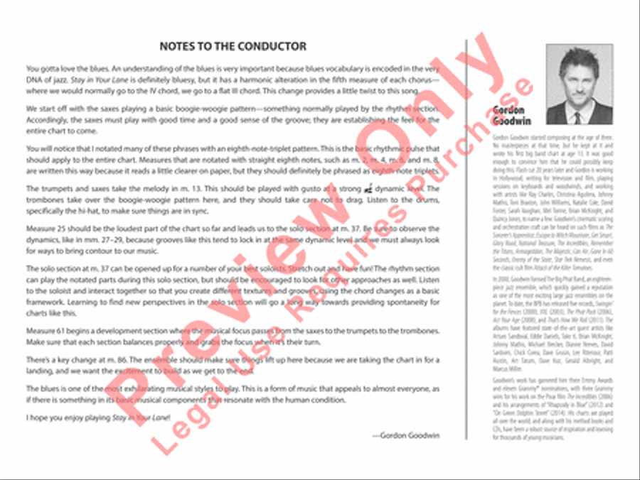 Stay in Your Lane Jazz Ensemble scores gallery preview page 3