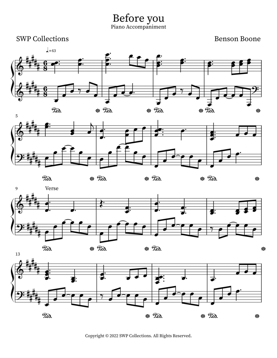 Before you Piano scores gallery preview page 1