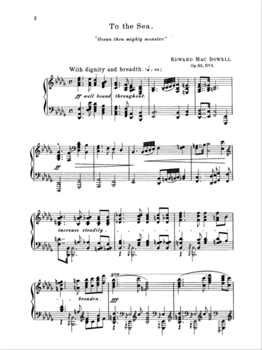 MacDowell: Sea Pieces Piano Solo scores gallery preview page 1