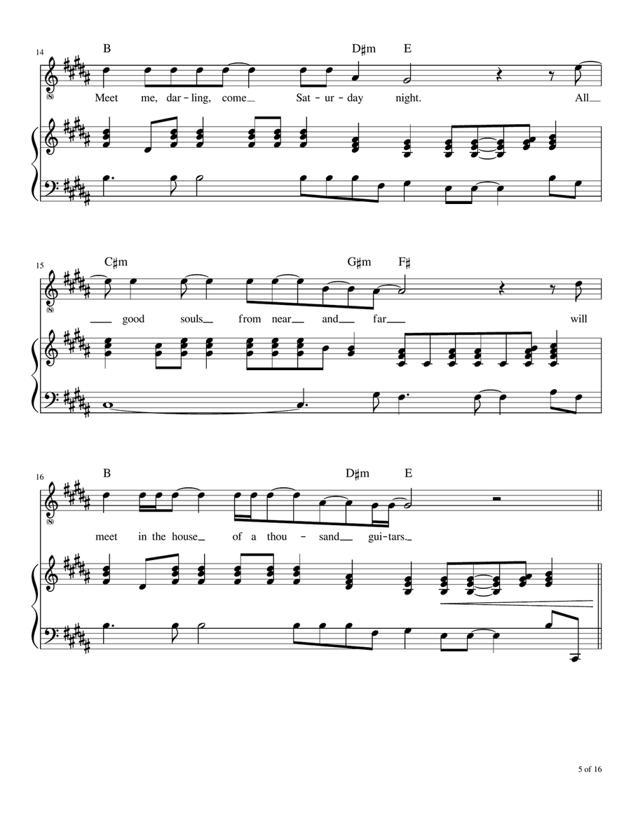 House Of A Thousand Guitars Piano, Vocal scores gallery preview page 6