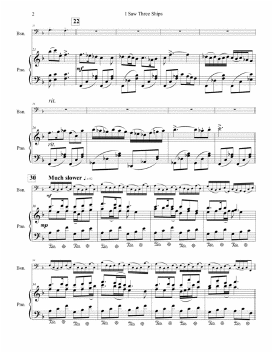 I Saw Three Ships for Solo Bassoon Bassoon Solo scores gallery preview page 3
