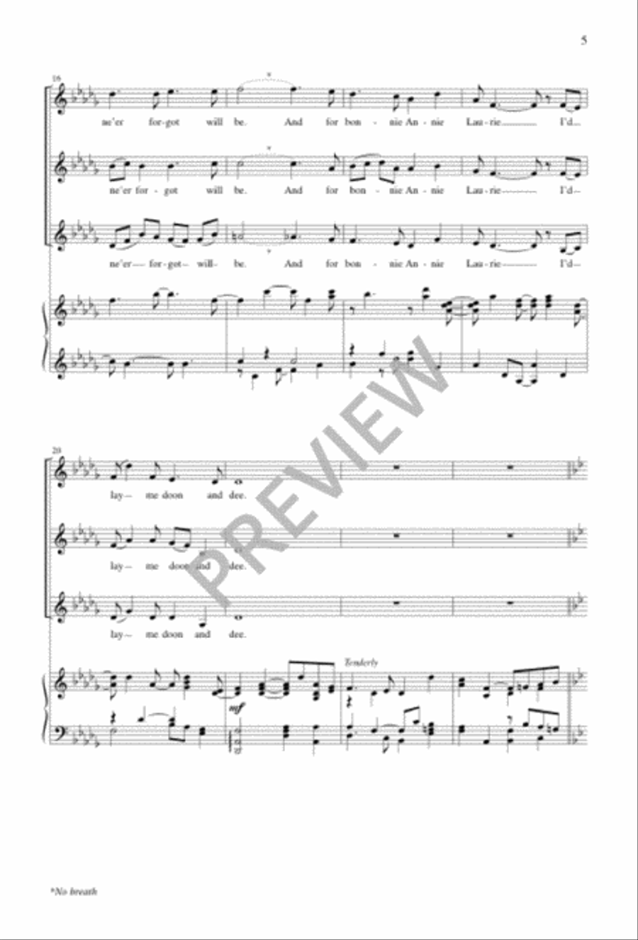 Annie Laurie Annie Laurie 3-Part scores gallery preview page 5