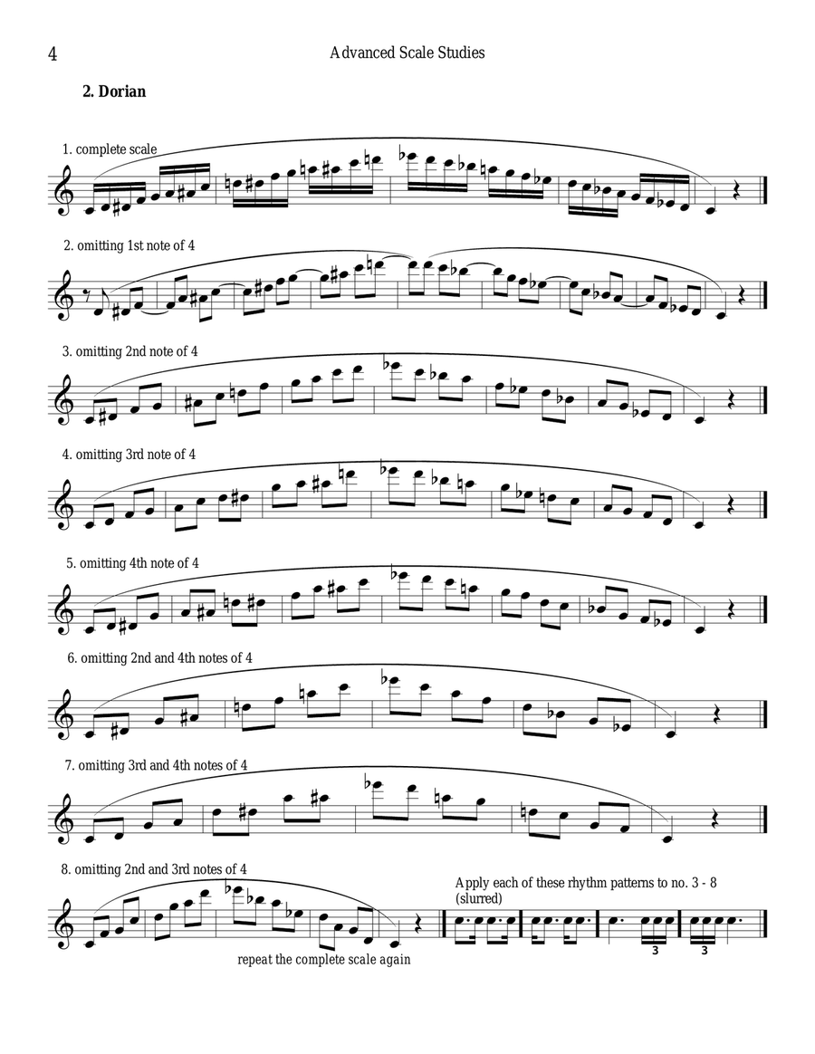 Advanced Scale Studies for all Treble Clef Instruments B-Flat Clarinet scores gallery preview page 6