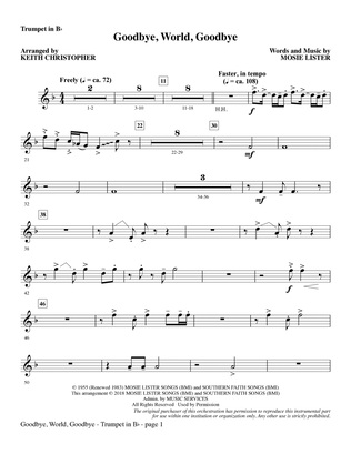 Book cover for Goodbye, World, Goodbye (arr. Keith Christopher) - Bb Trumpet