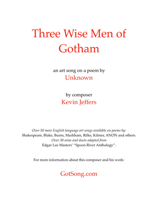 Three Wise Men of Gotham