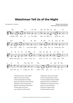 Watchman Tell Us of the Night (Key of E Minor)