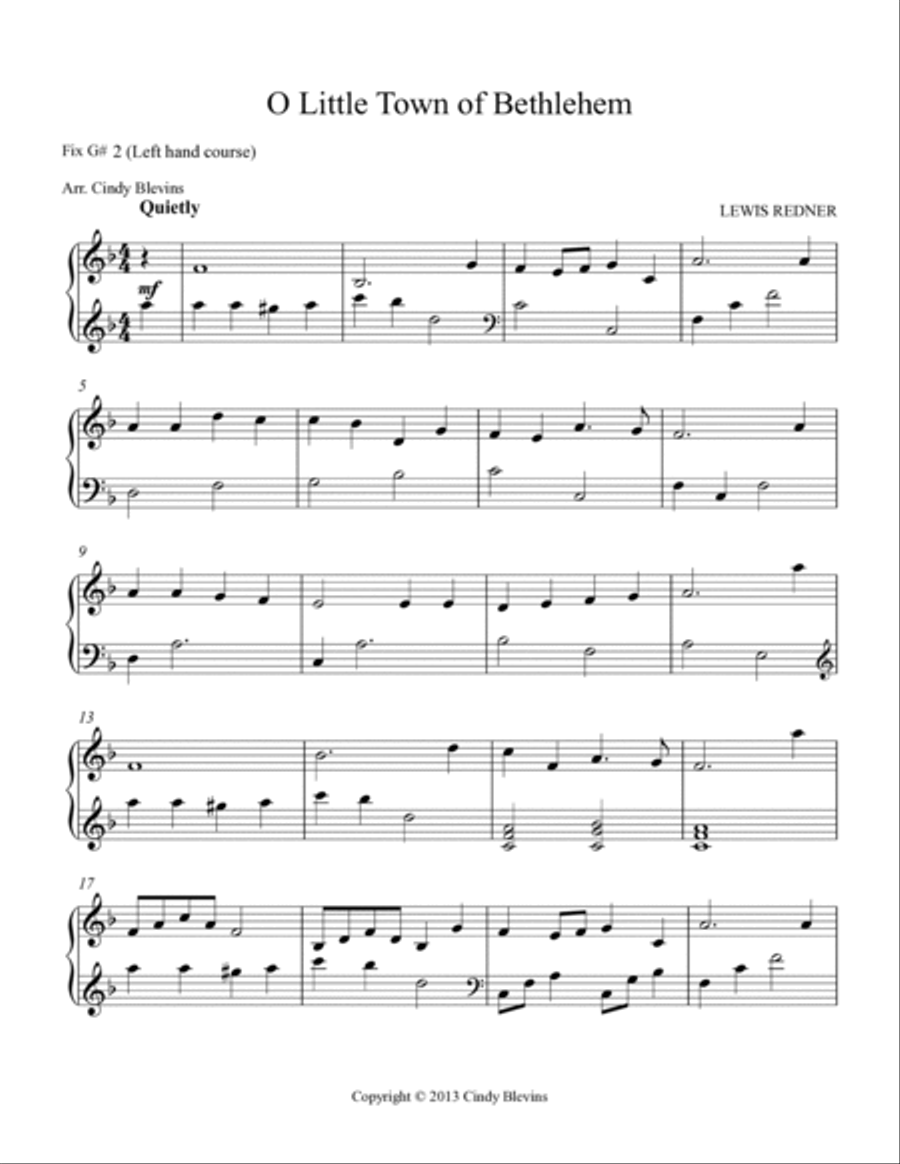 O Little Town of Bethlehem, for Double-Strung Harp Harp scores gallery preview page 2