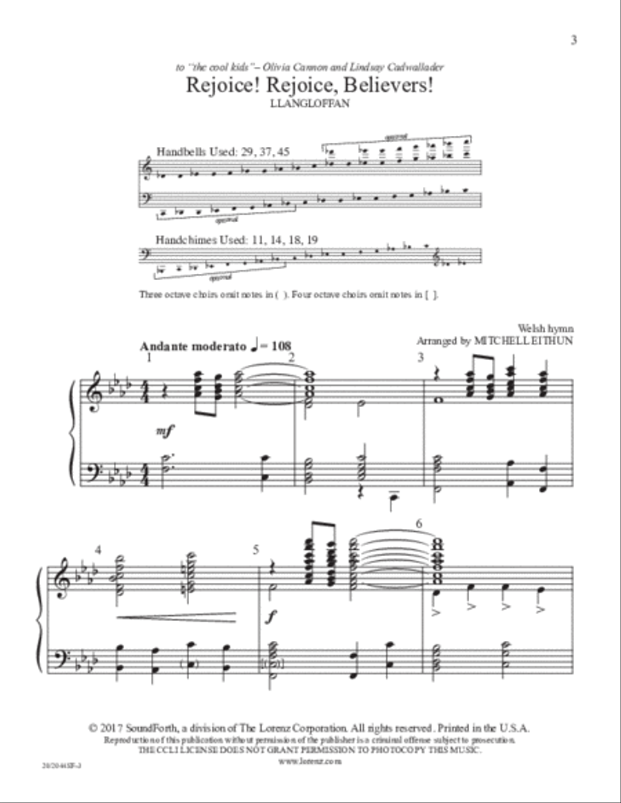 Rejoice! Rejoice, Believers! 5-Octaves scores gallery preview page 2