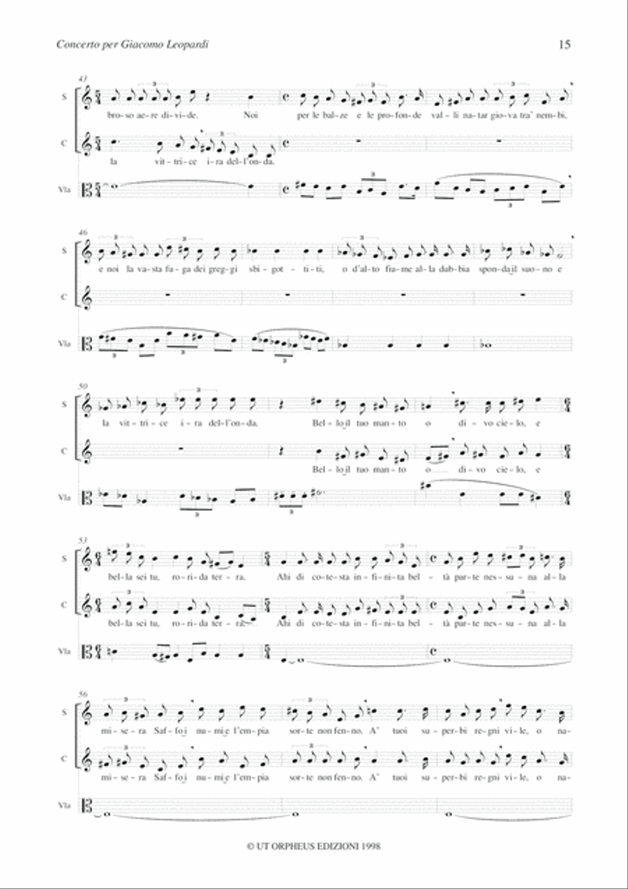Concerto for Giacomo Leopardi for Choir and String Quartet (1996-97) Choir scores gallery preview page 9