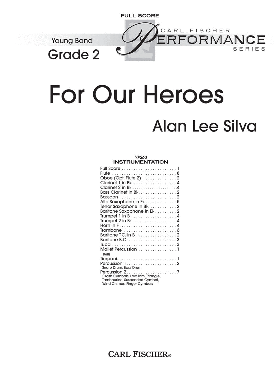 For Our Heroes Concert Band scores gallery preview page 1