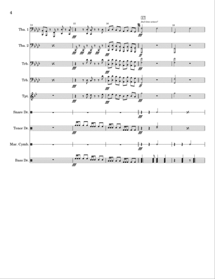 EARTHQUAKE - Score Only Marching Band scores gallery preview page 4