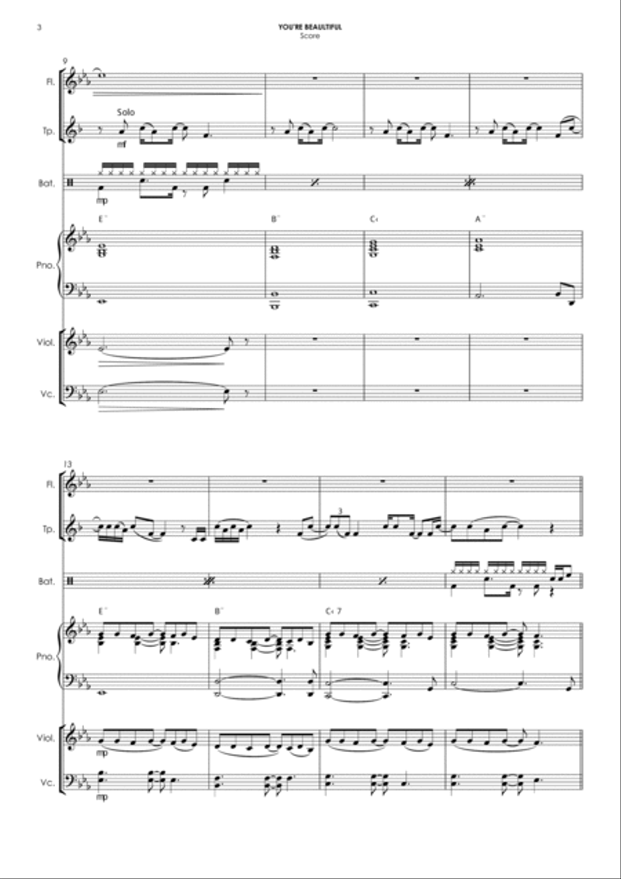 You're Beautiful Small Ensemble scores gallery preview page 3
