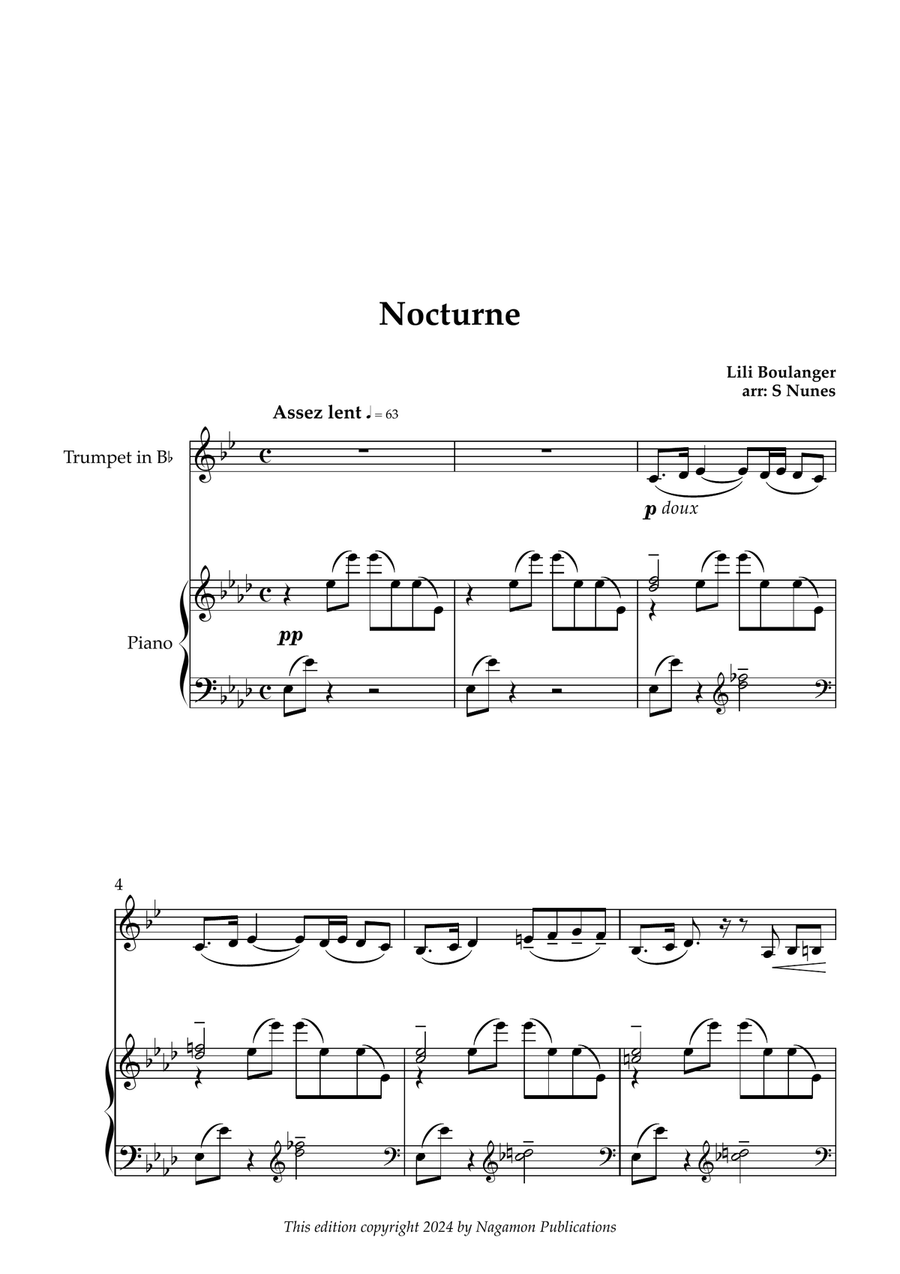 Nocturne Nocturne B-Flat Trumpet scores gallery preview page 2
