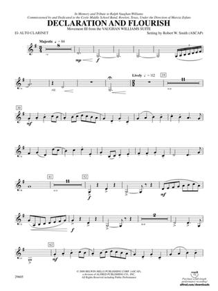 Declaration and Flourish (Movement III from the Vaughan Williams Suite): E-flat Alto Clarinet
