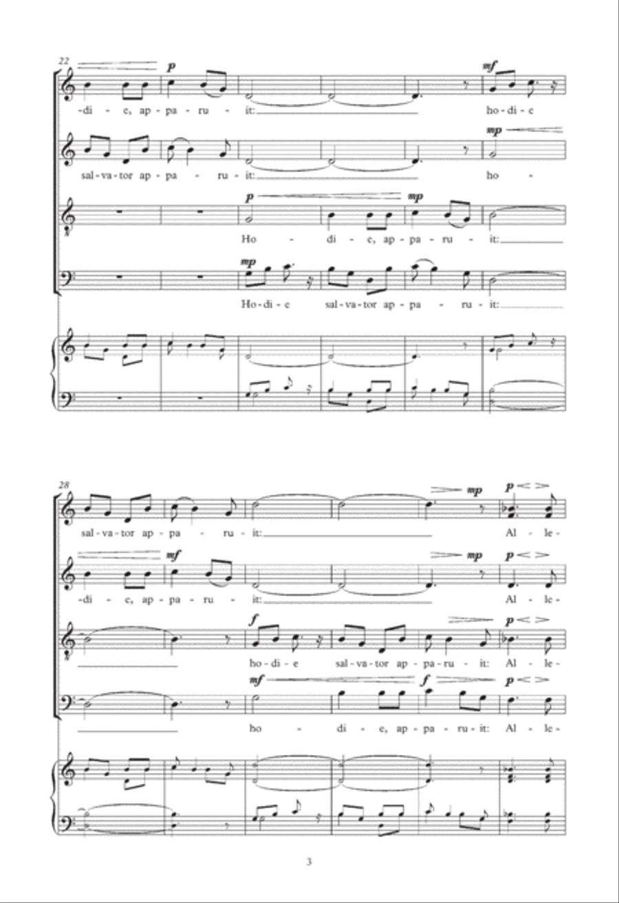 Hodie Christus Natus Est 4-Part scores gallery preview page 3
