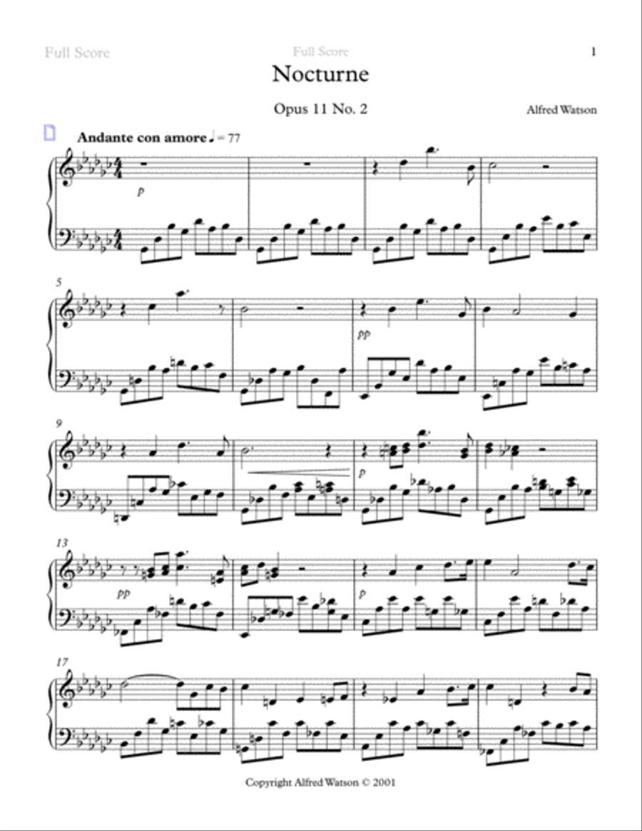 Nocturne Opus 11 No. 2 Nocturne Opus 11 No. 2 Piano Solo scores gallery preview page 3