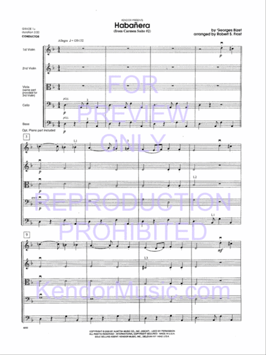 Habanera (from Carmen Suite #2) (Score) String Orchestra scores gallery preview page 4