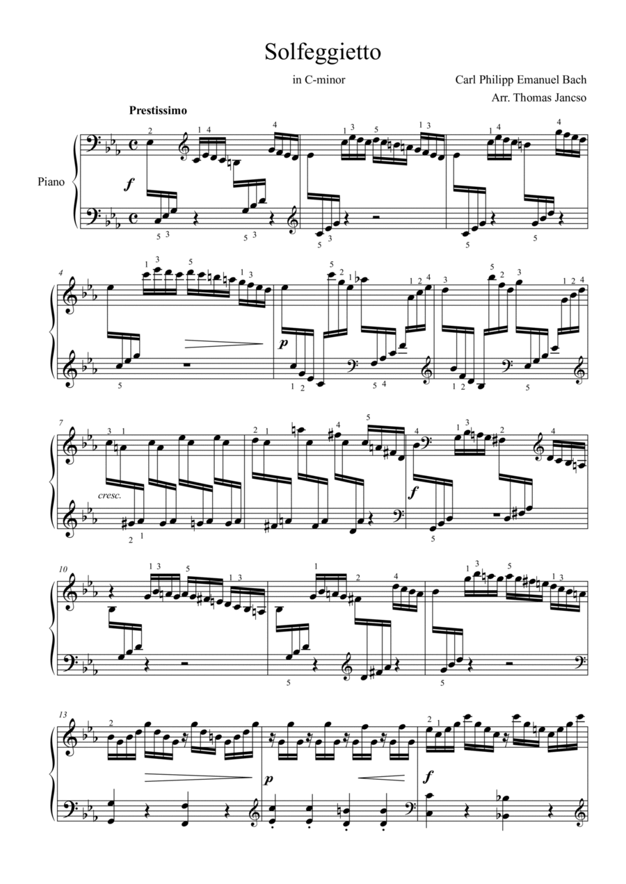 Solfeggietto Piano Solo scores gallery preview page 1