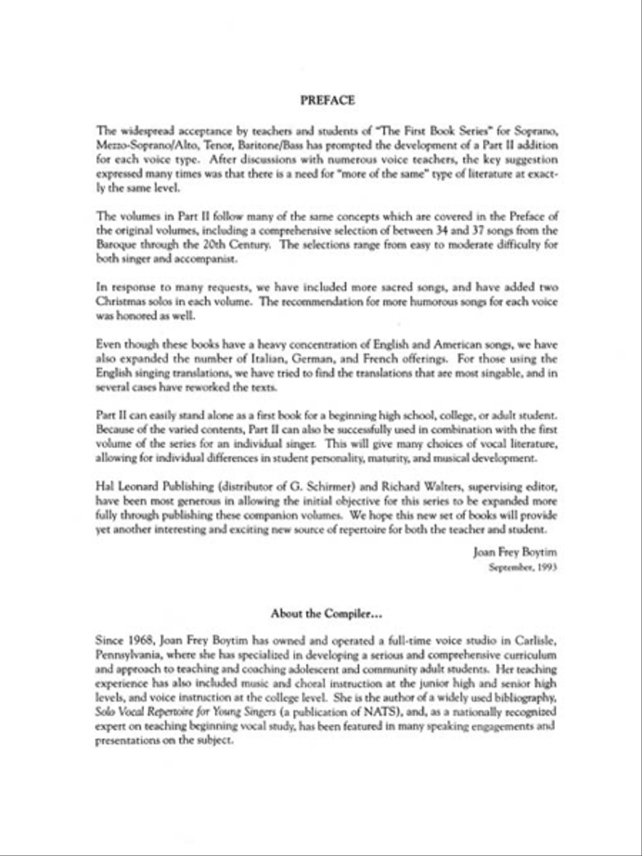 The First Book of Tenor Solos – Part II Tenor Voice scores gallery preview page 2