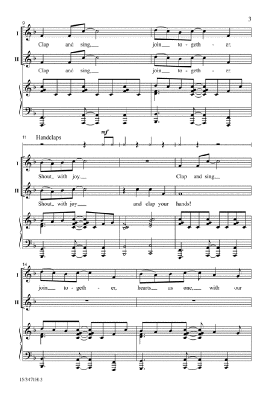 Clap and Sing, Join Together! 2-Part scores gallery preview page 3