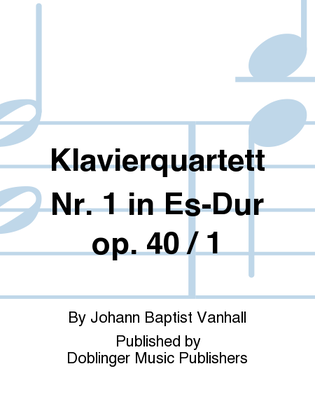 Book cover for Klavierquartett Nr. 1 in Es-Dur op. 40 / 1