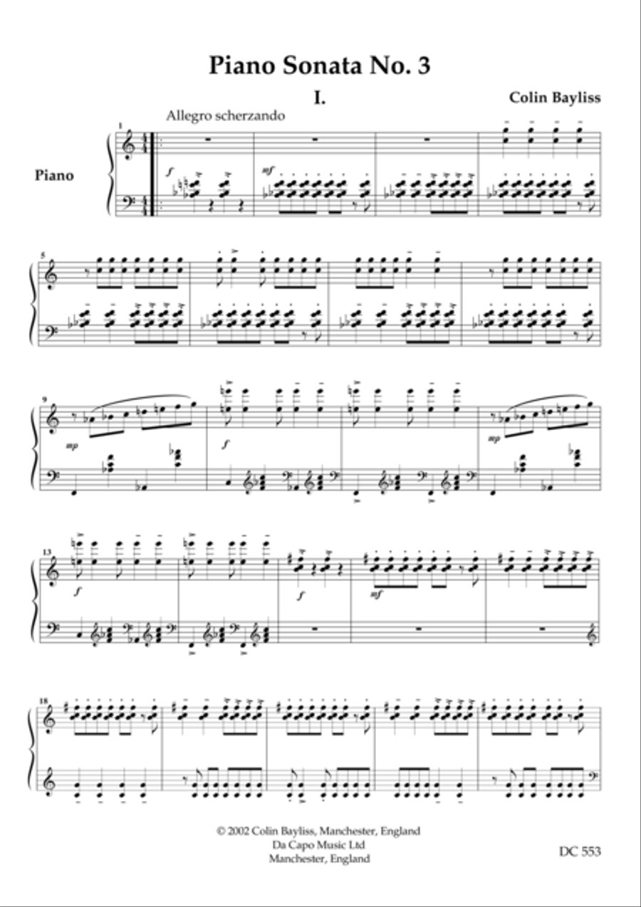 Piano Sonata No.3 Piano Sonata No.3 Piano Solo scores gallery preview page 1