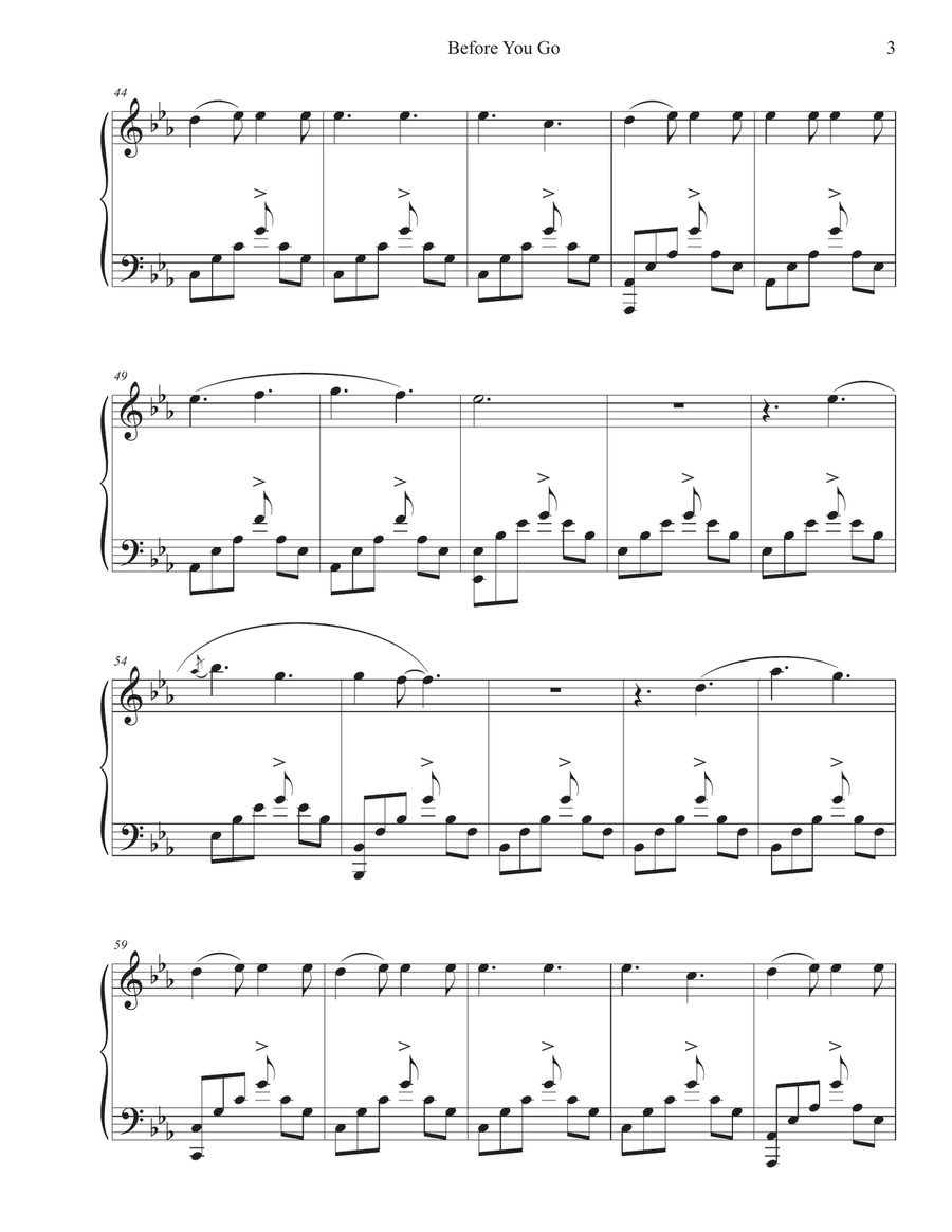 Before You Go Piano Solo scores gallery preview page 3