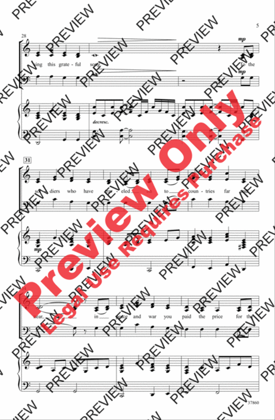 Thank You, Soldiers 3-Part scores gallery preview page 5
