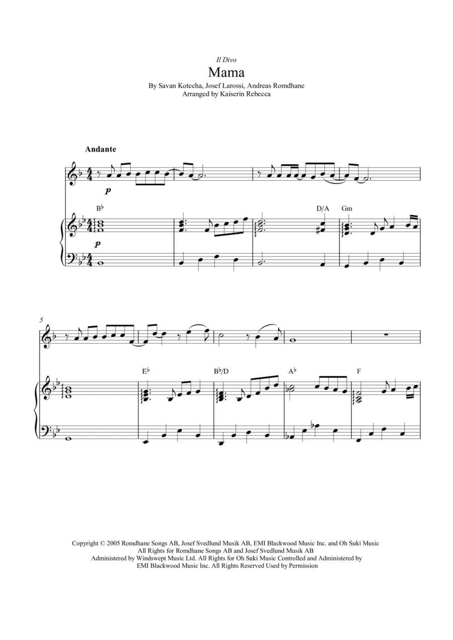 Mama Mama Horn scores gallery preview page 1
