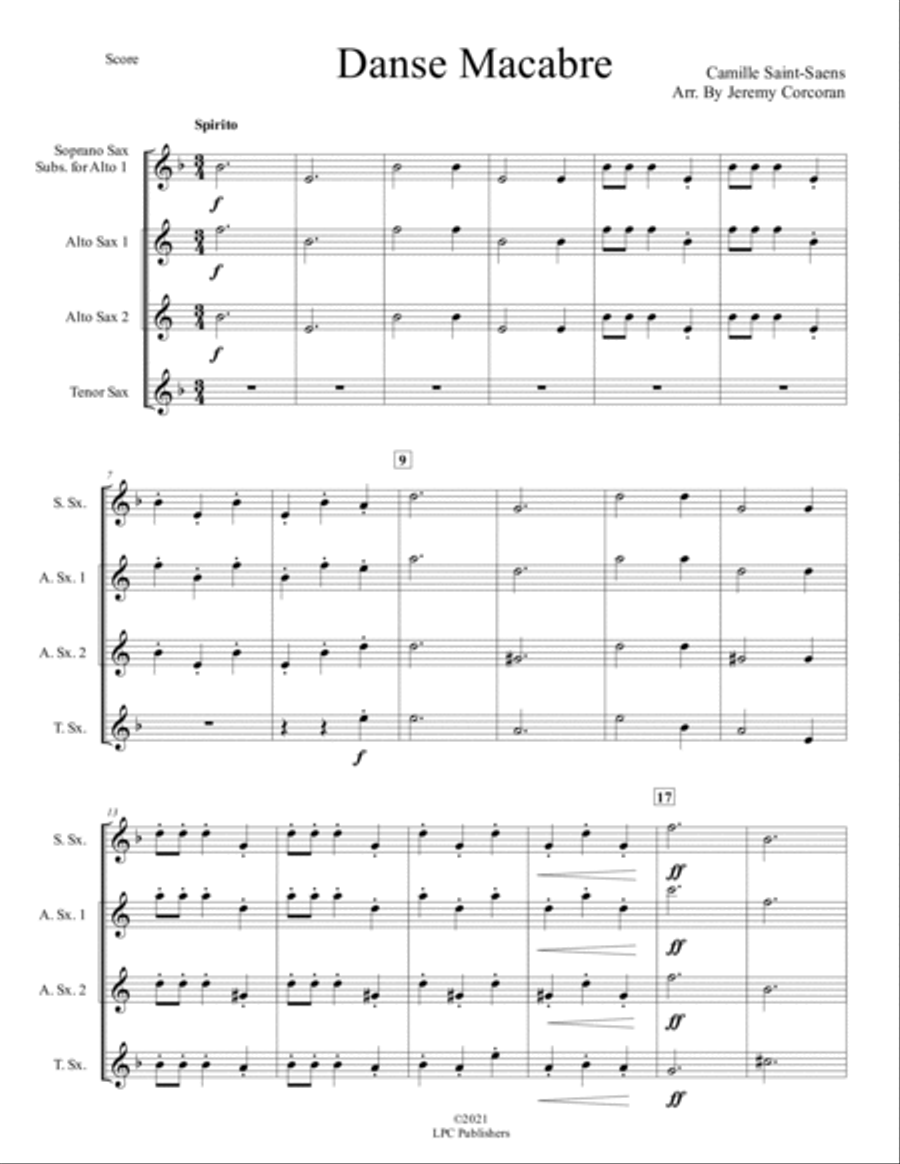 Danse Macabre for Three Saxophones (SAT or AAT) Danse Macabre for Three Saxophones (SAT or AAT) SAT scores gallery preview page 2