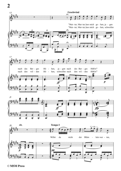 Schubert-Der Alpenjäger,Op.37 No.2,in E Major,for Voice&Piano image number null