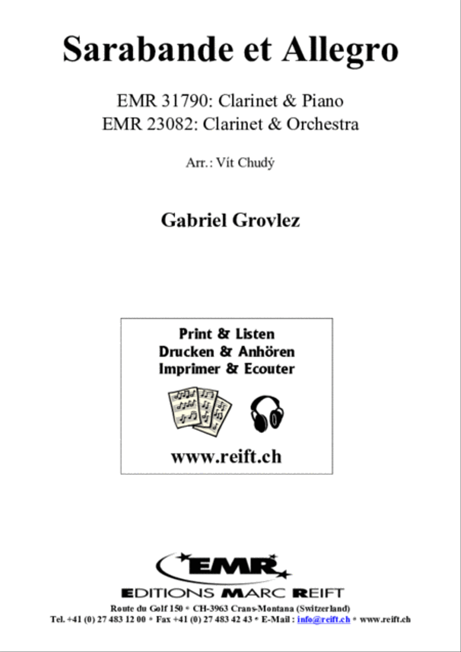 Sarabande et Allegro Clarinet Solo scores gallery preview page 2