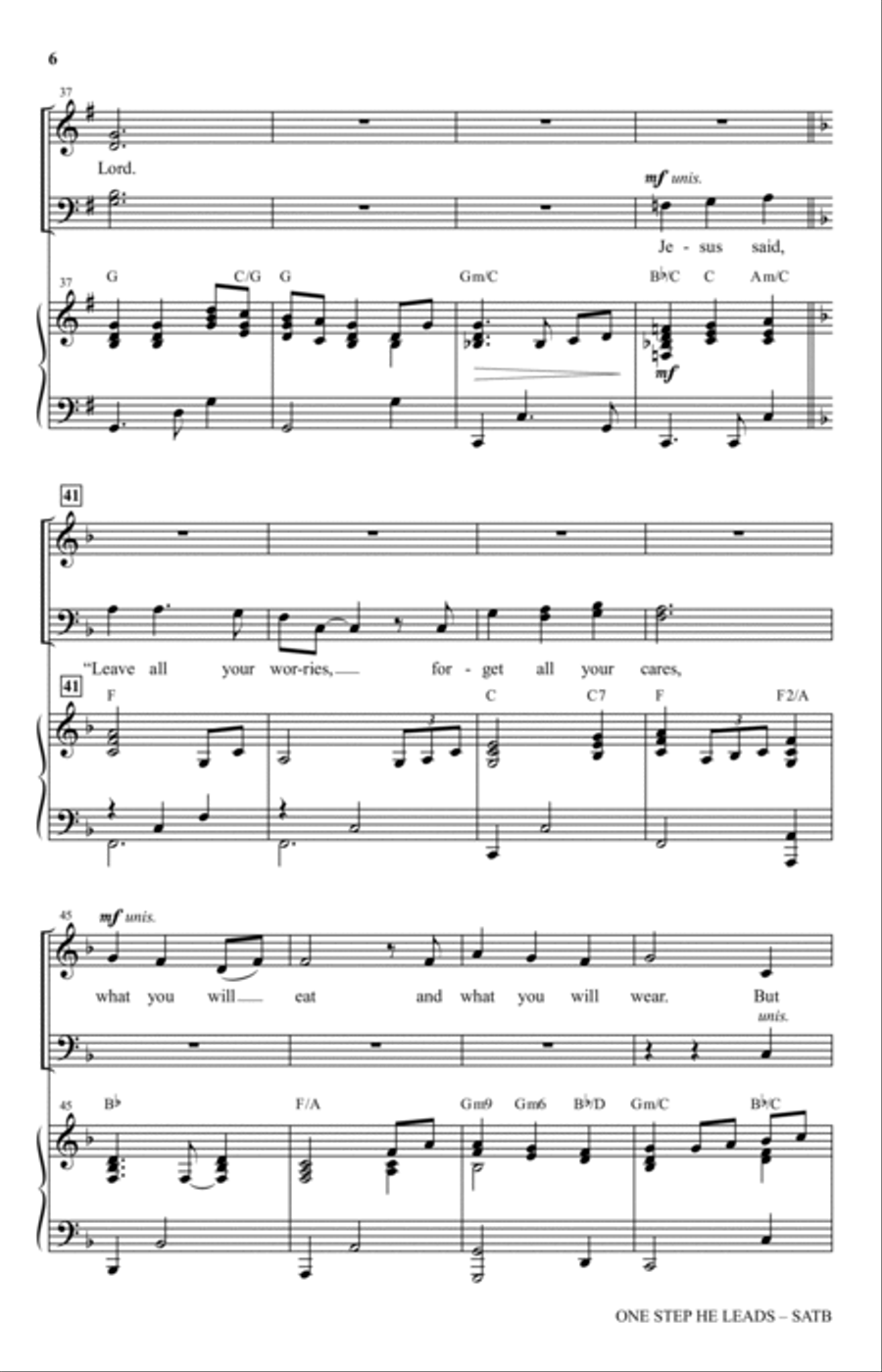 One Step He Leads 4-Part scores gallery preview page 4
