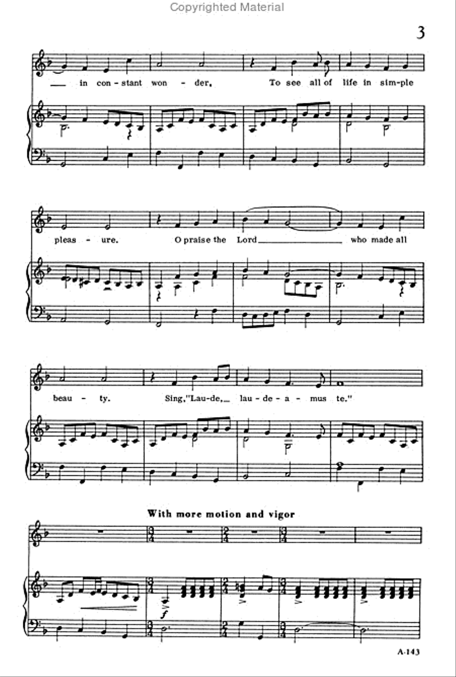 O Praise the Lord, Who Made All Beauty Unison Choir scores gallery preview page 3
