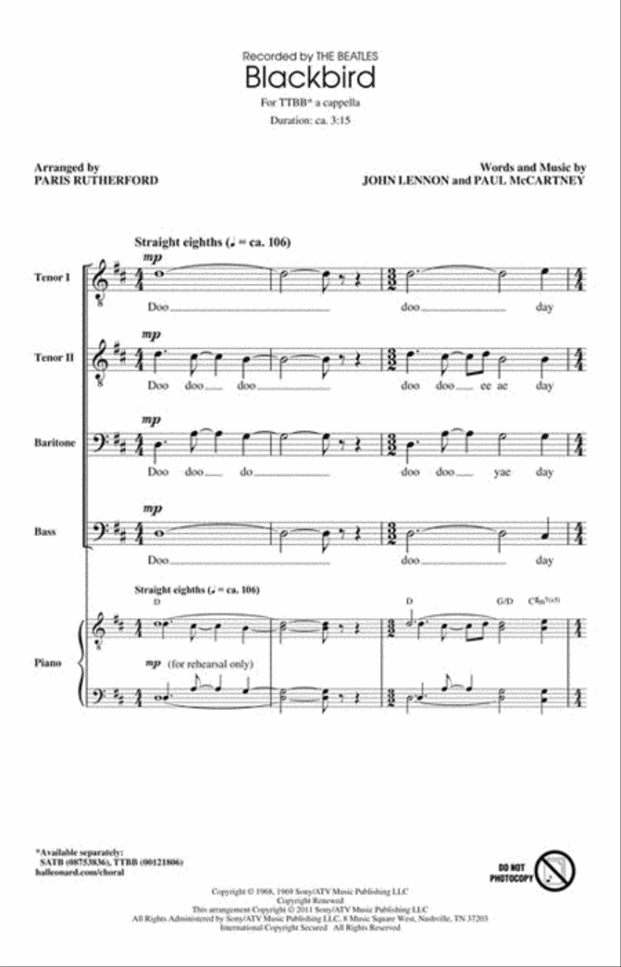 Blackbird Blackbird TTBB scores gallery preview page 2