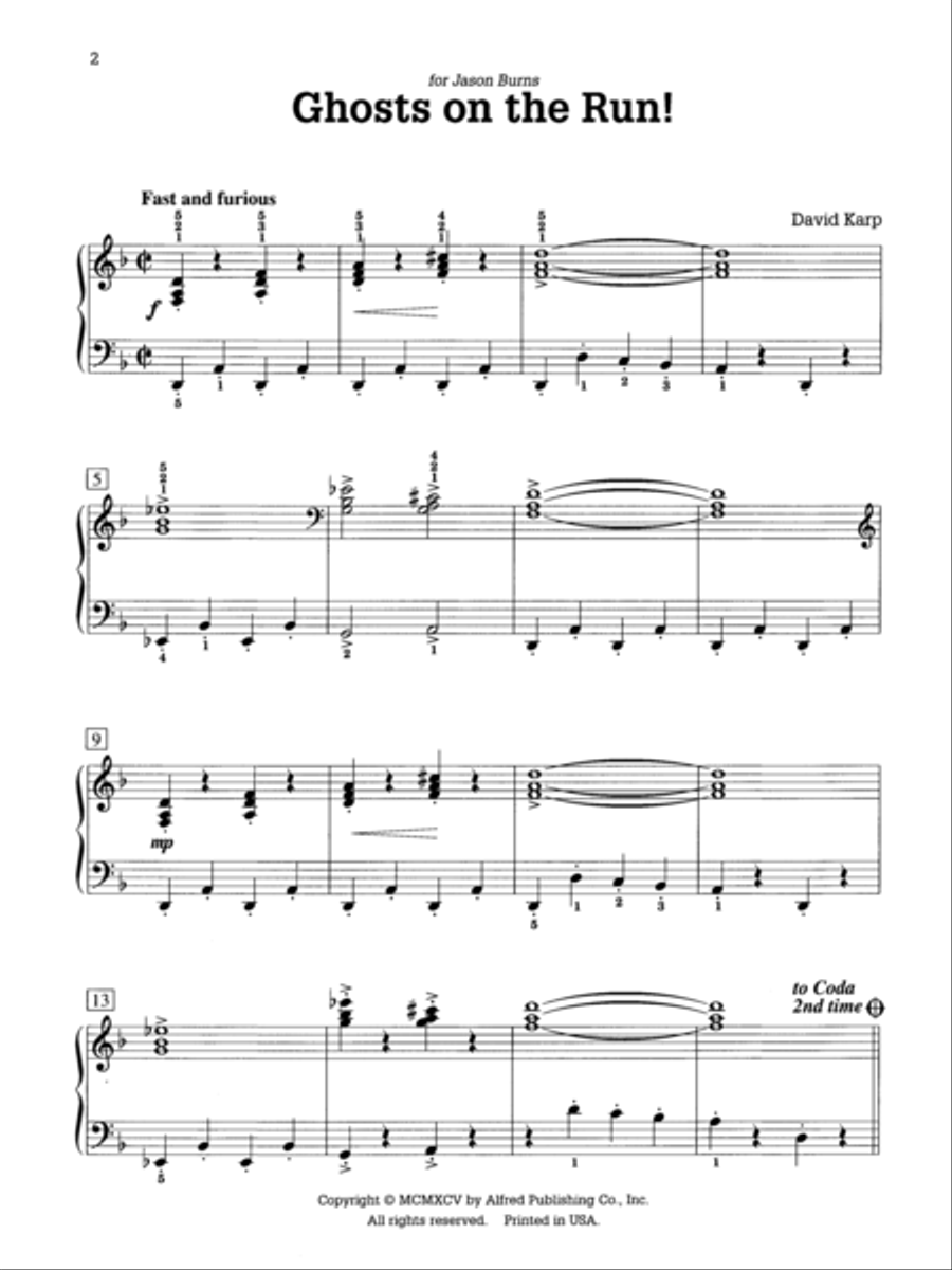 Ghosts on the Run! Piano Solo scores gallery preview page 2