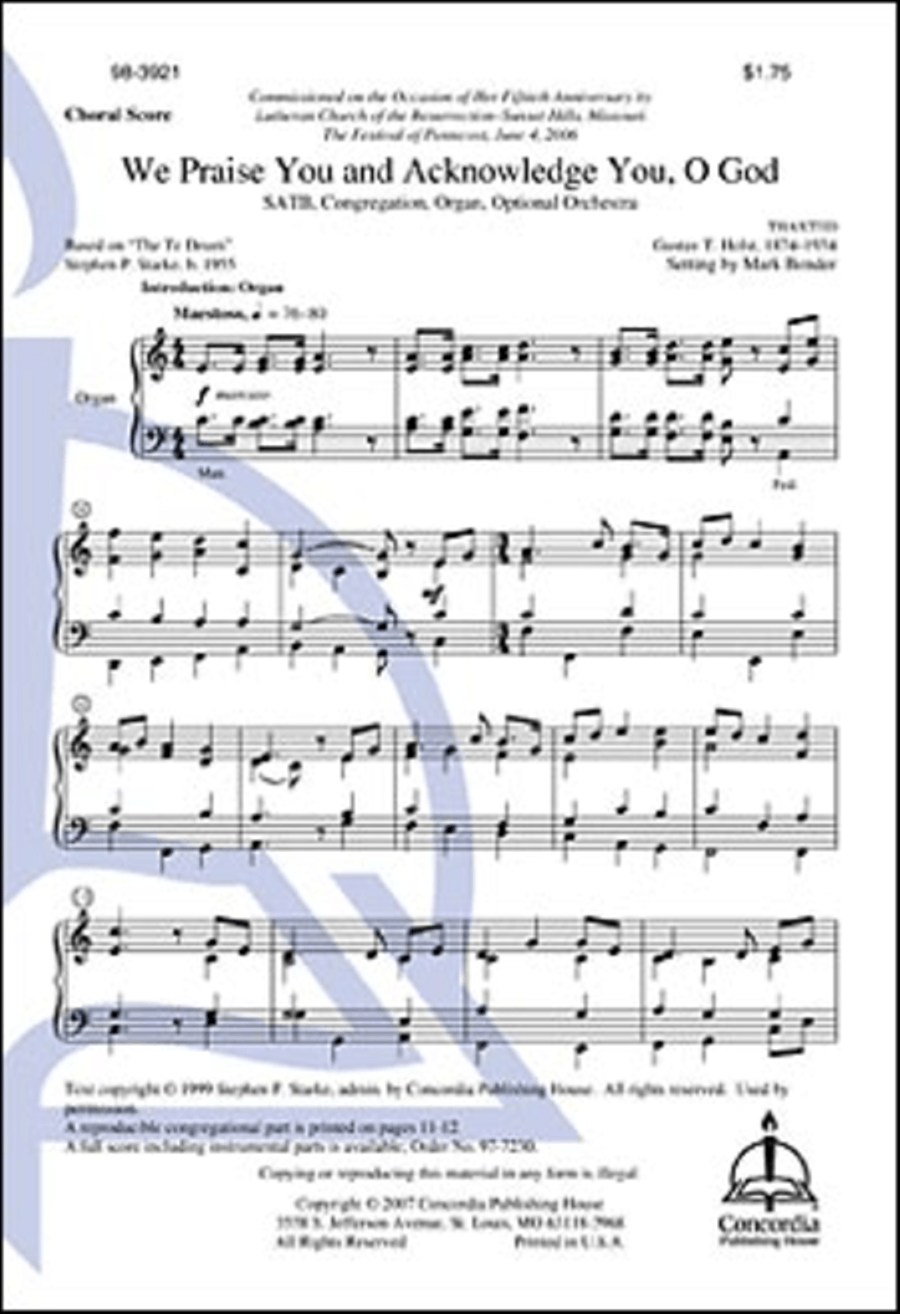 We Praise You and Acknowledge You, O God (Bender) 4-Part scores gallery preview page 1
