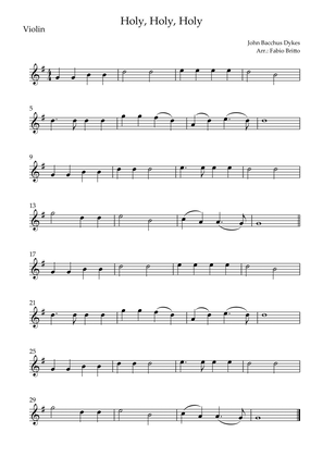 Book cover for Holy, Holy, Holy (Traditional Christian Song) for Violin Solo
