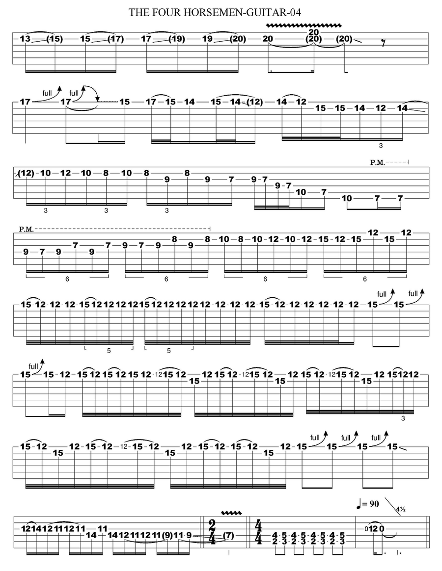 The Four Horsemen Electric Guitar scores gallery preview page 4
