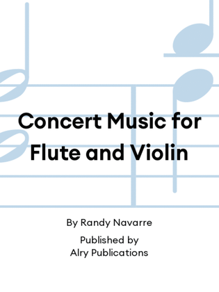 Book cover for Concert Music for Flute and Violin