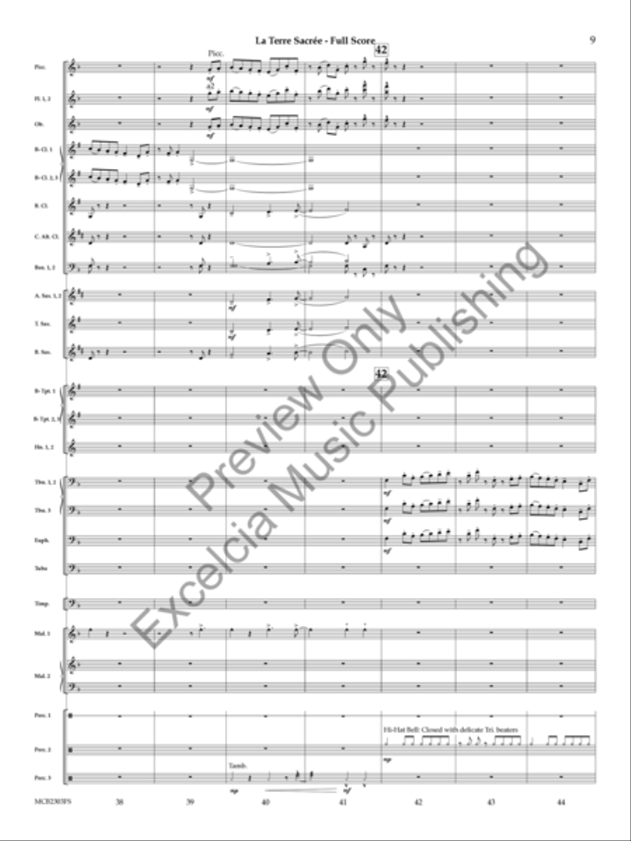 La Terre Sacrée (Score) La Terre Sacrée (Score) Concert Band scores gallery preview page 10