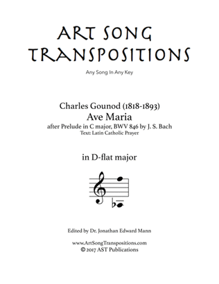 GOUNOD: Ave Maria (transposed to D-flat major)